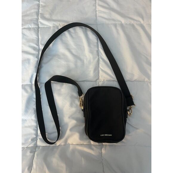 Like Dreams Black Mini Crossbody Bag with Gold Hardware - Picture 1 of 4